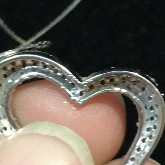 Necklace - 14k WG - RED Diamond Heart - Picture 4 of 7